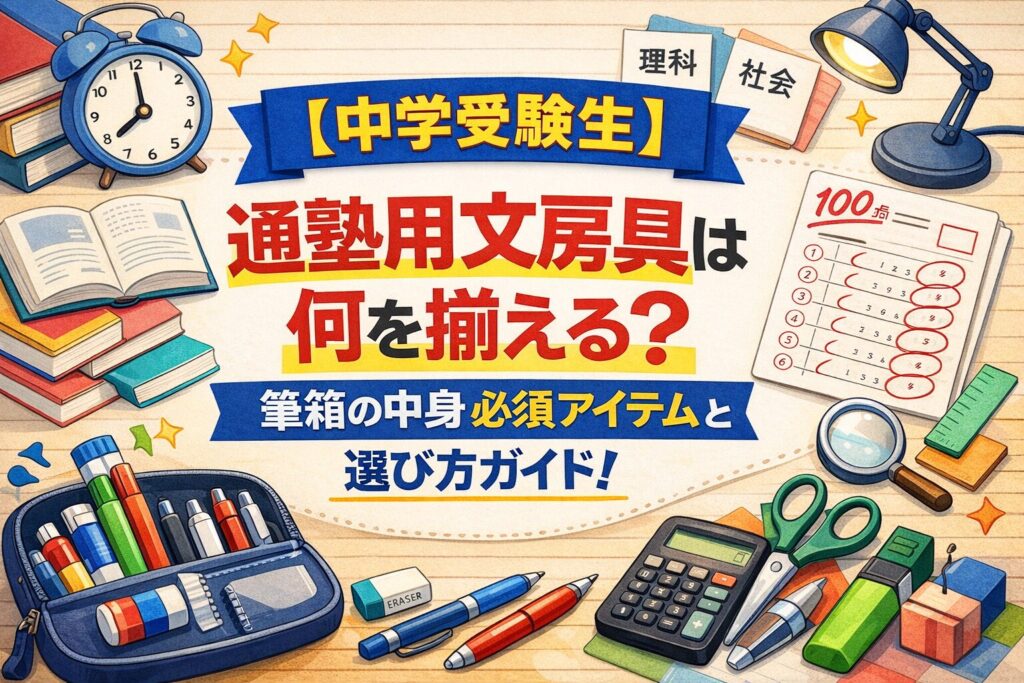 【中学受験生】通塾用文房具は何を揃える？筆箱の中身必須アイテムと選び方ガイド！